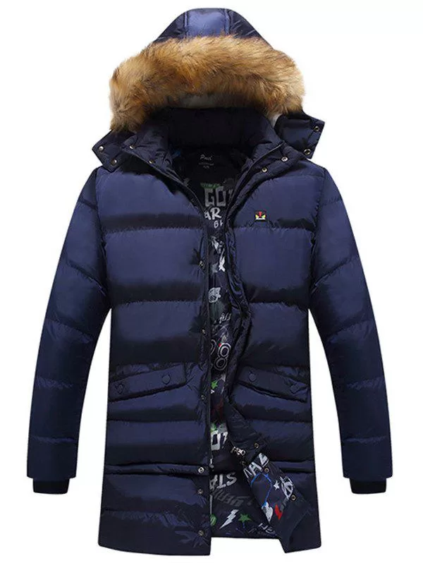 Zip Up Faux Fur Hooded Coat