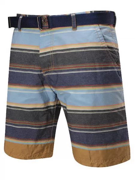 Zipper Fly Striped Reversible Shorts