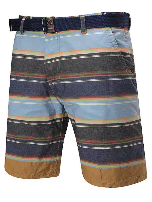 Zipper Fly Striped Reversible Shorts